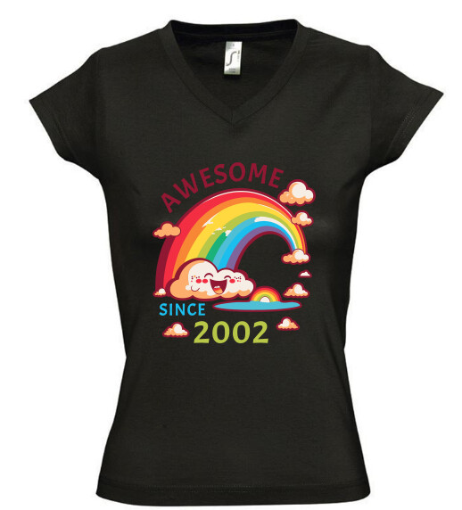 Női V nyakú póló