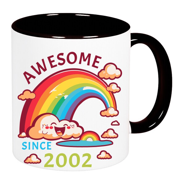 Színes fülű és belsejű bögre