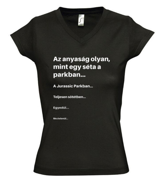 Női V nyakú póló