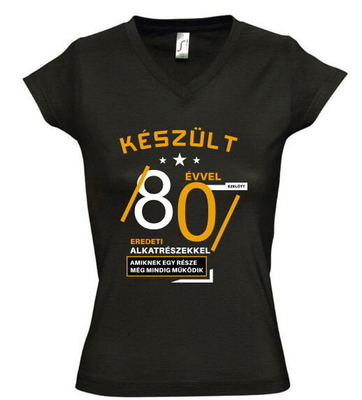 Női V nyakú póló