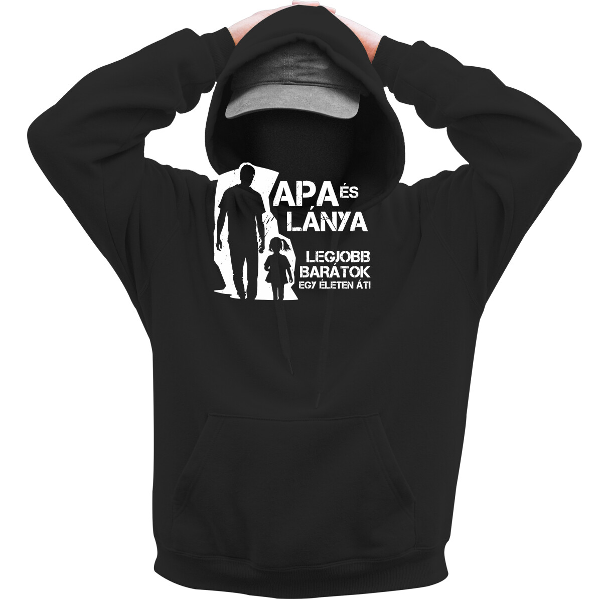 Kapucnis belebújós pulóver