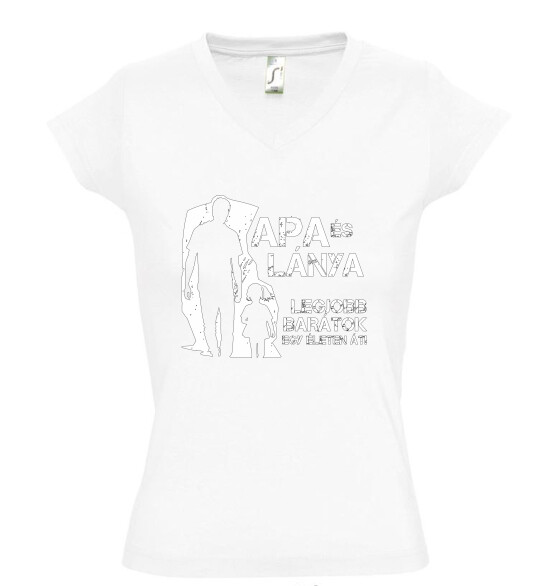 Női V nyakú póló