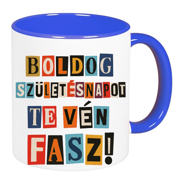 Színes fülű és belsejű bögre