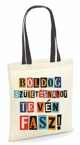 Vászontáska - színes fülű 