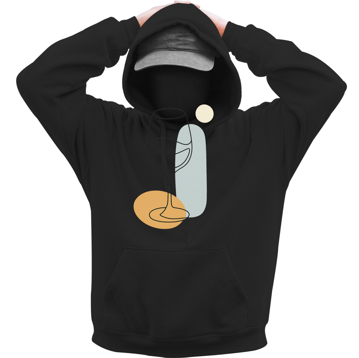 Kapucnis belebújós pulóver