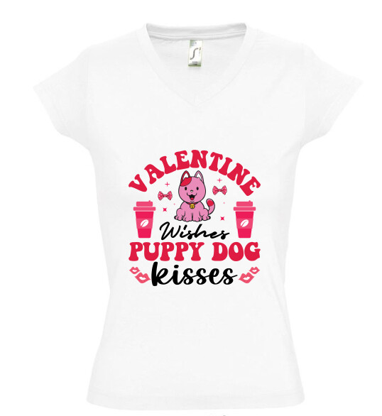 Női V nyakú póló