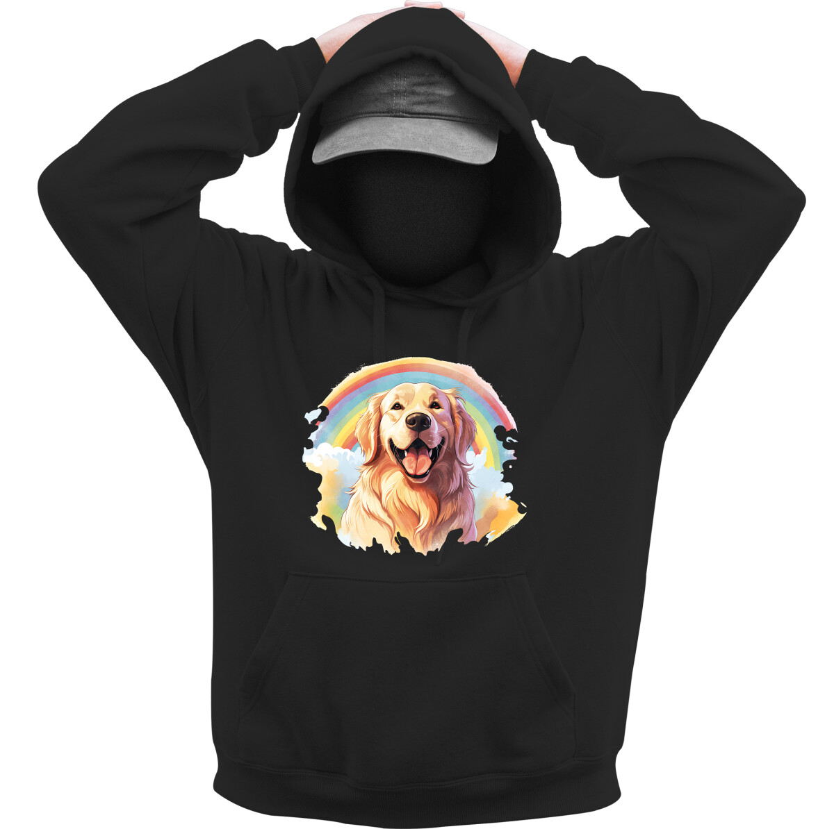 Kapucnis belebújós pulóver