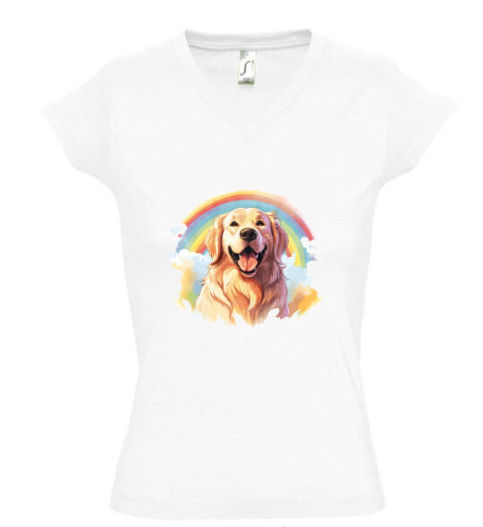 Női V nyakú póló