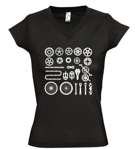 Női V nyakú póló