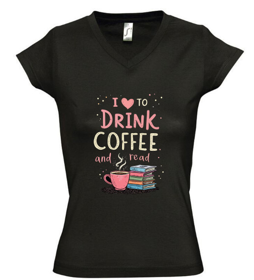 Női V nyakú póló