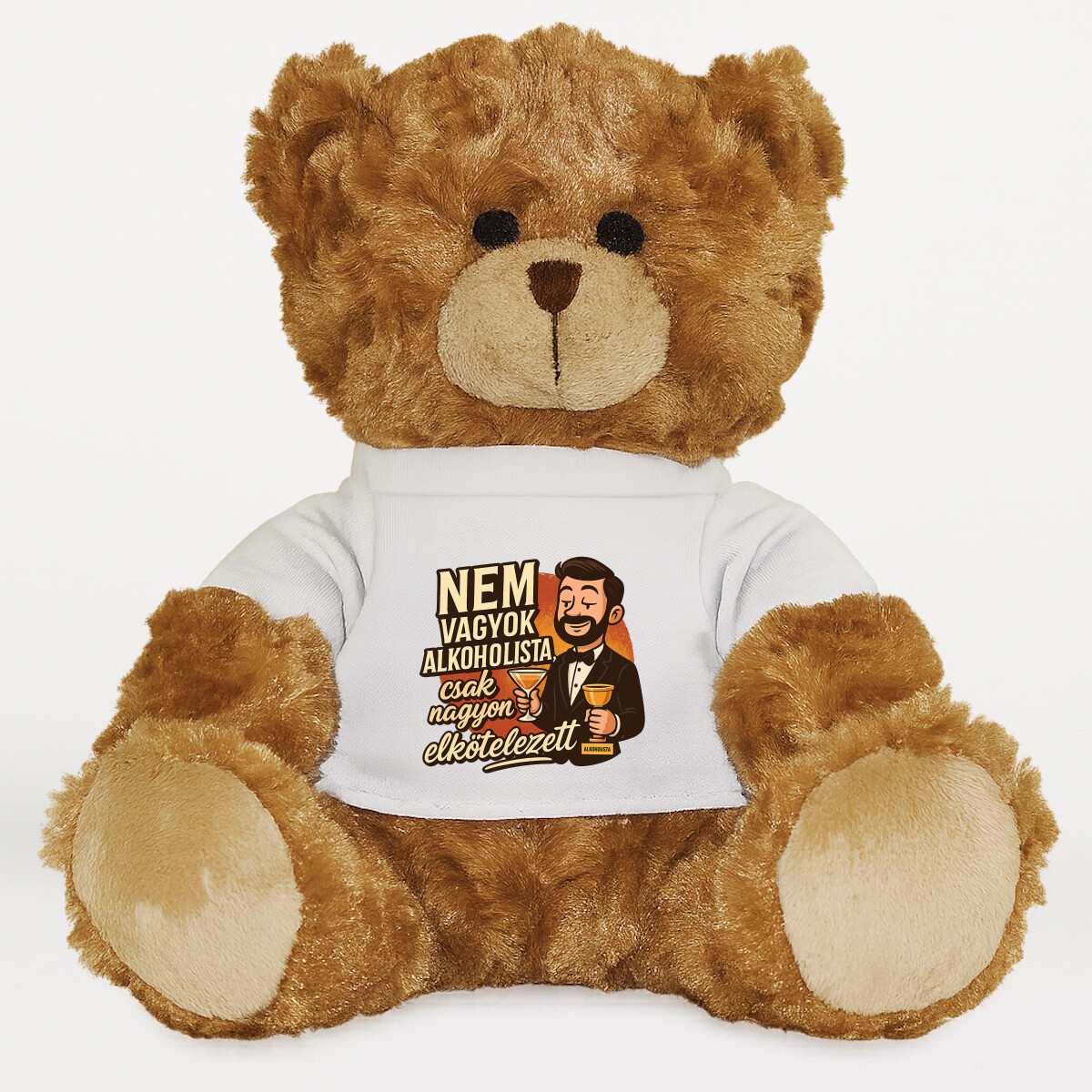 Plüssmaci egyedi pólóval