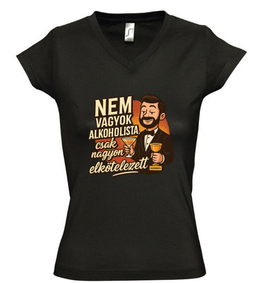 Női V nyakú póló