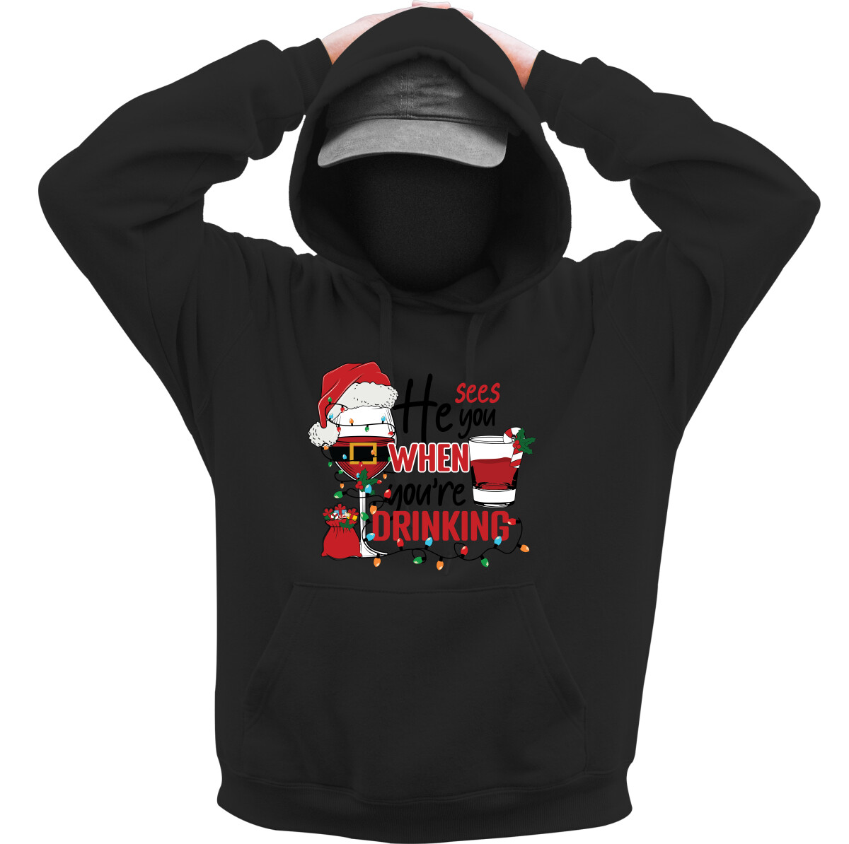 Kapucnis belebújós pulóver