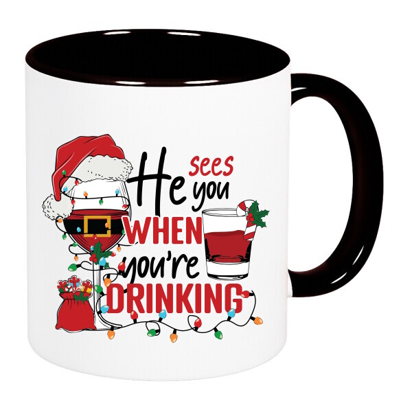 Színes fülű és belsejű bögre