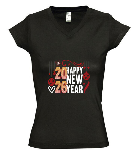 Női V nyakú póló