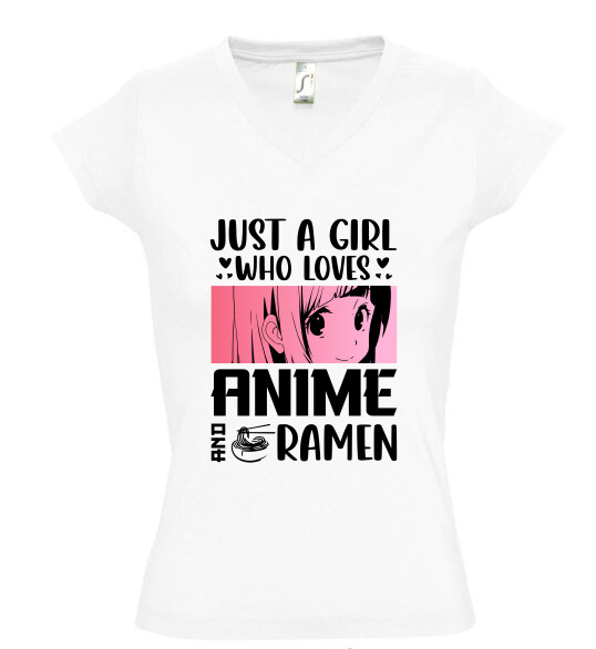 Női V nyakú póló