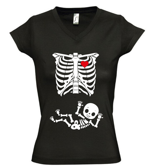 Női V nyakú póló