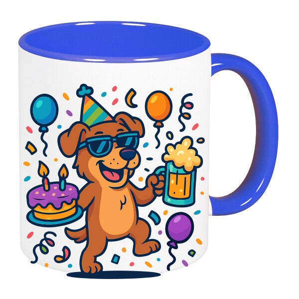 Színes fülű és belsejű bögre