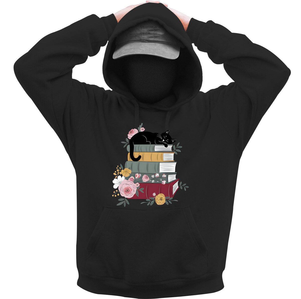 Kapucnis belebújós pulóver