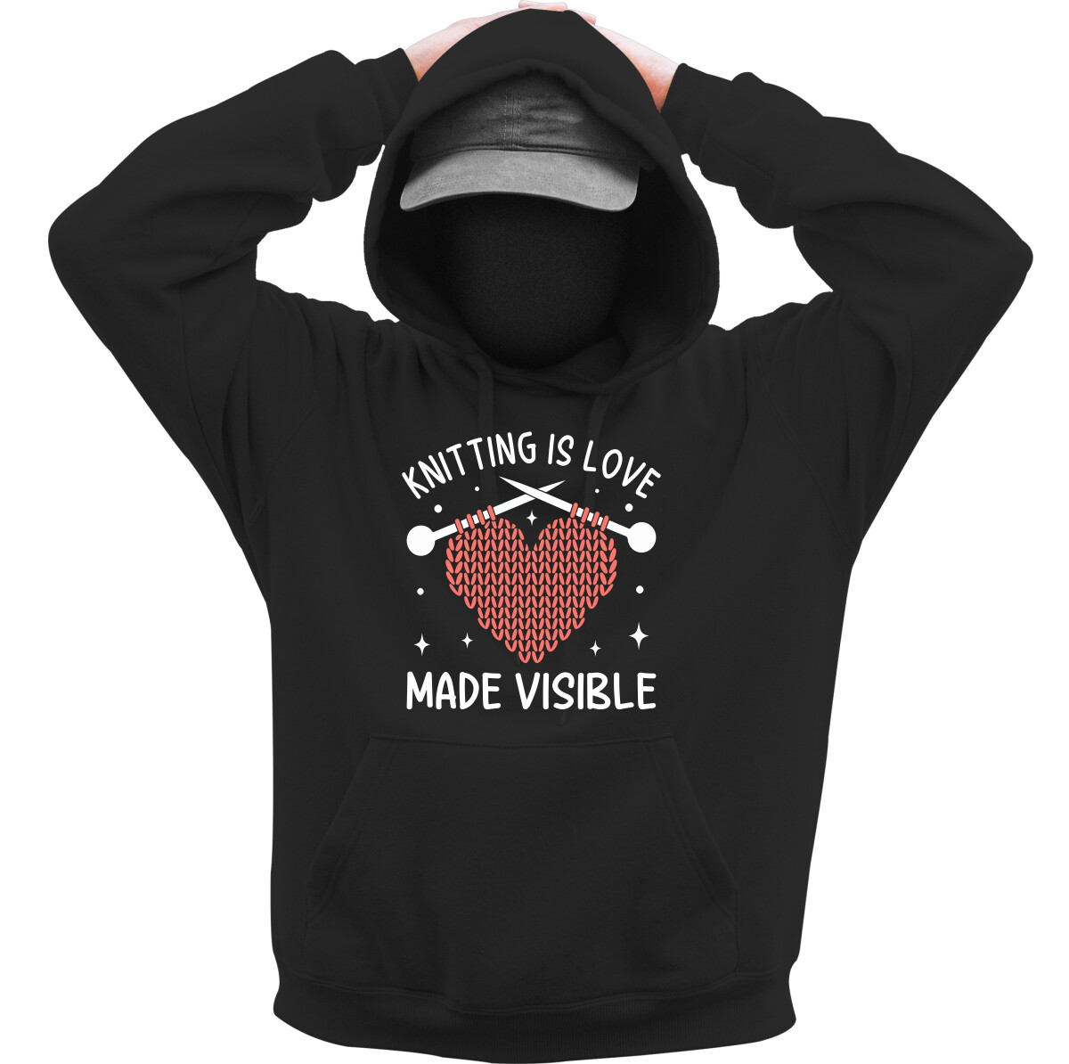 Kapucnis belebújós pulóver