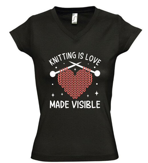 Női V nyakú póló