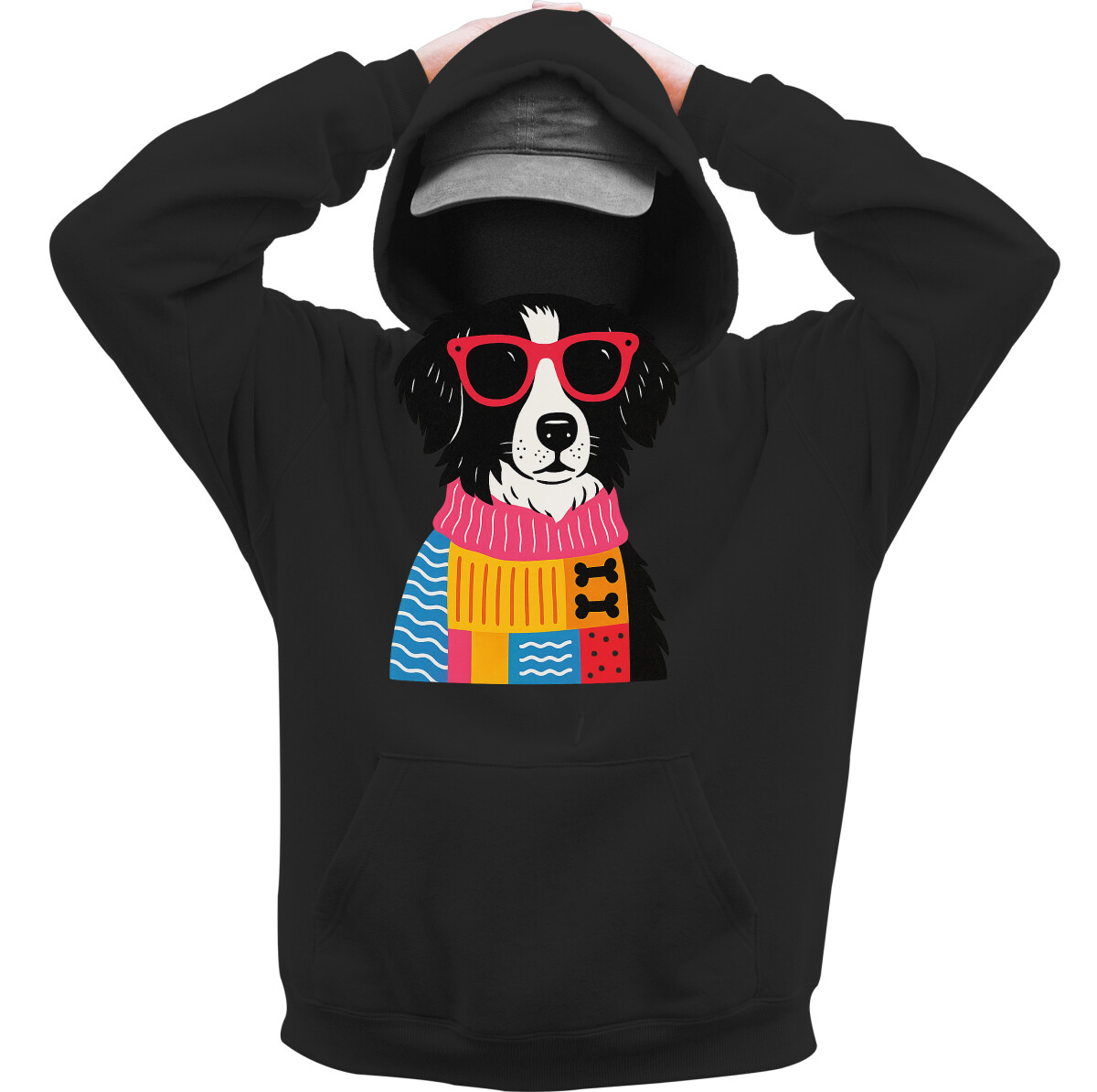 Kapucnis belebújós pulóver