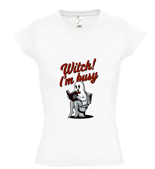 Női V nyakú póló