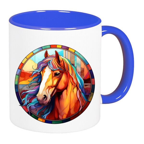 Színes fülű és belsejű bögre