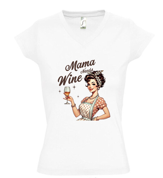 Női V nyakú póló