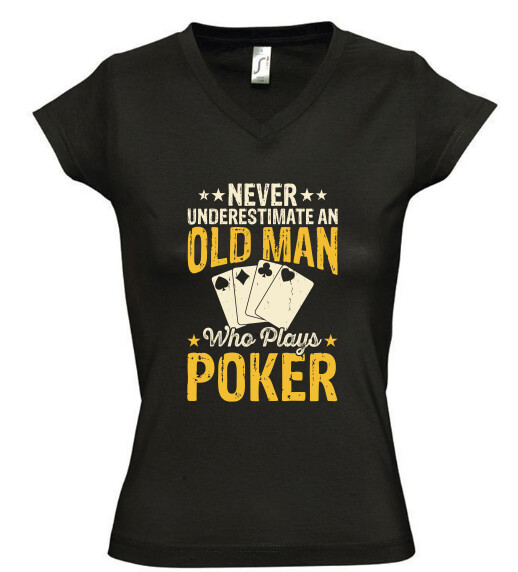 Női V nyakú póló