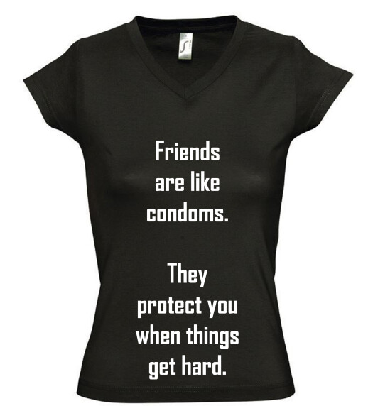 Női V nyakú póló