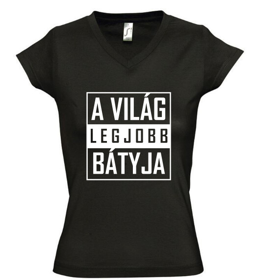 Női V nyakú póló