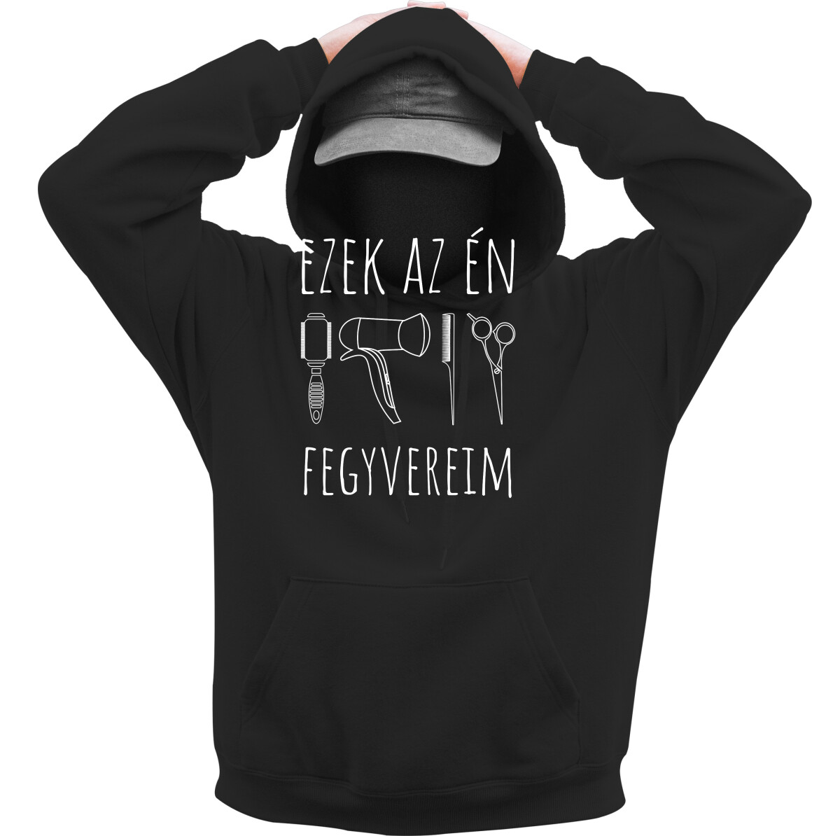 Kapucnis belebújós pulóver