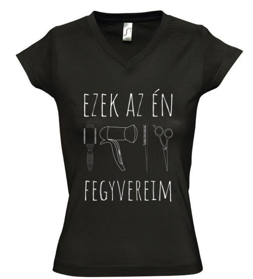 Női V nyakú póló