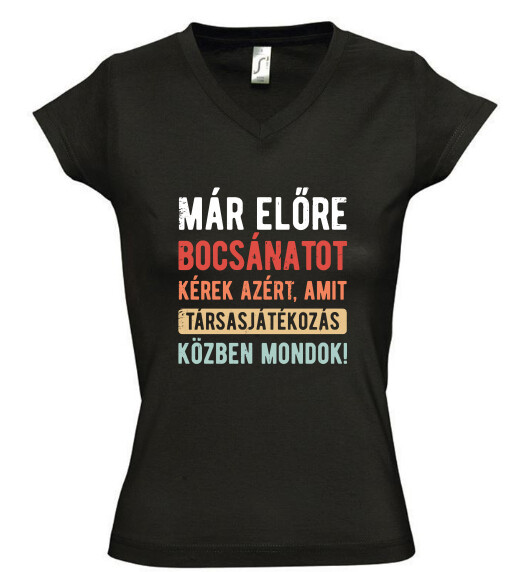 Női V nyakú póló