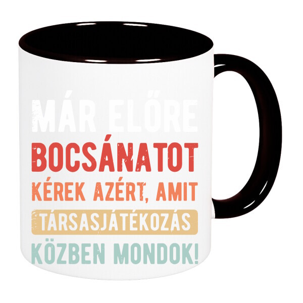 Színes fülű és belsejű bögre