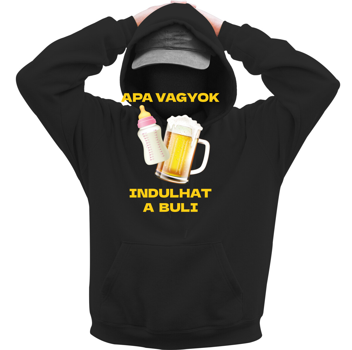 Kapucnis belebújós pulóver