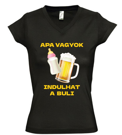 Női V nyakú póló