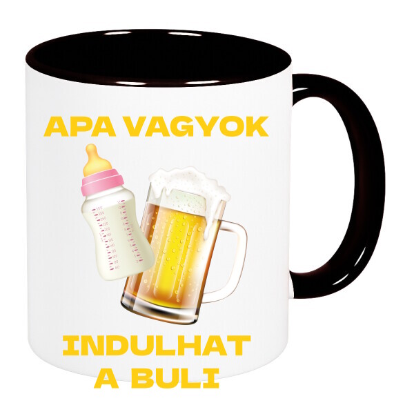 Színes fülű és belsejű bögre