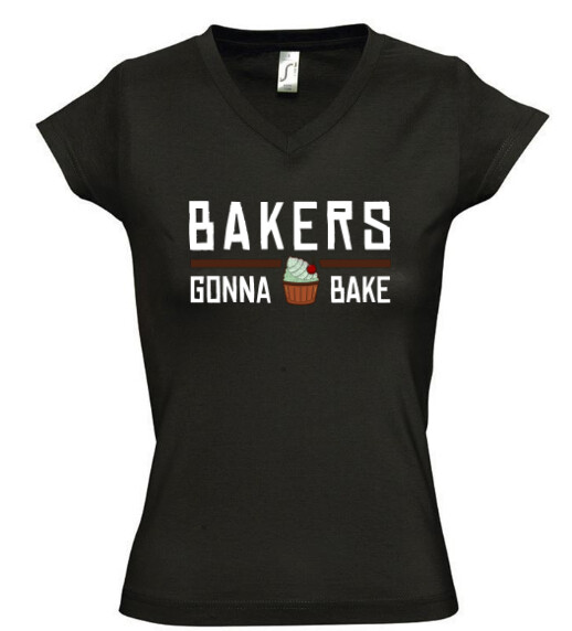 Női V nyakú póló