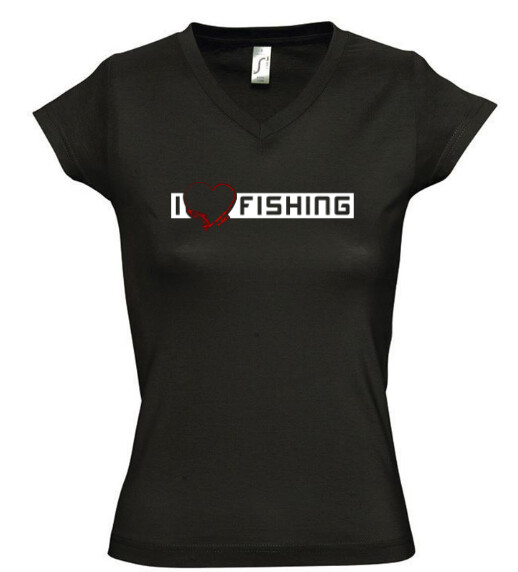 Női V nyakú póló