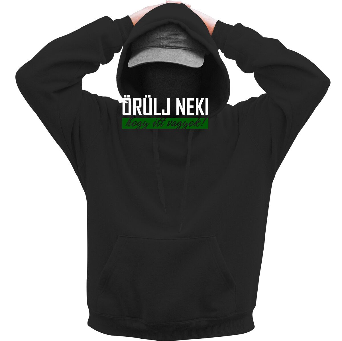 Kapucnis belebújós pulóver