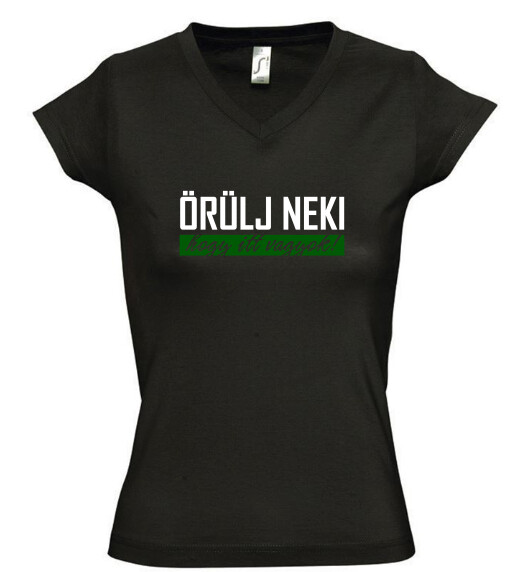 Női V nyakú póló