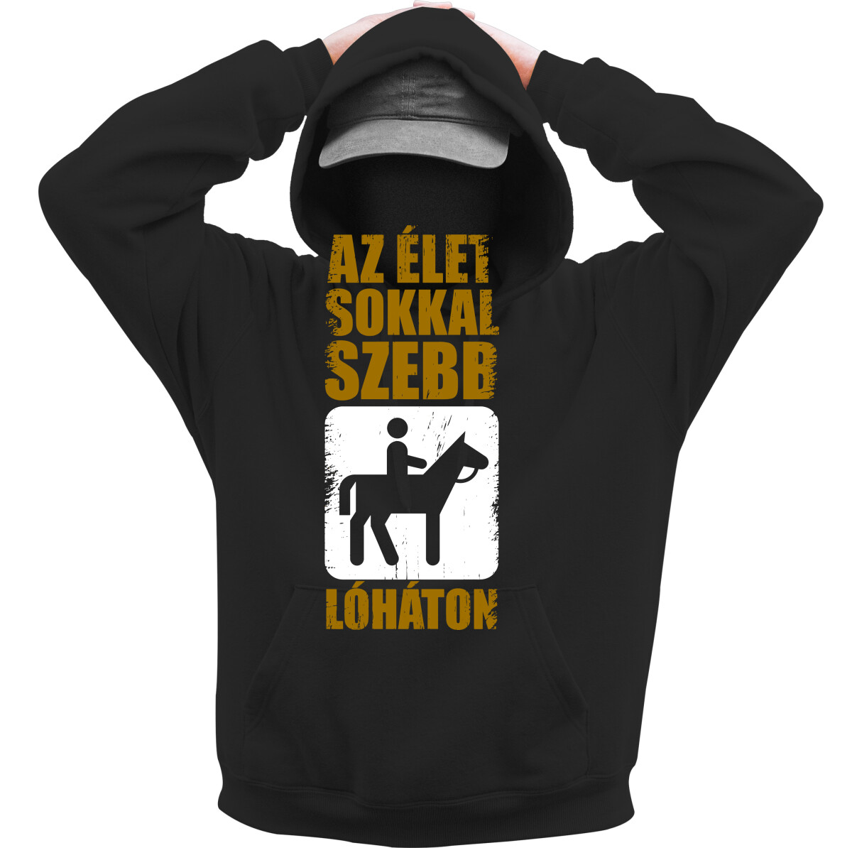 Kapucnis belebújós pulóver