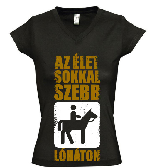 Női V nyakú póló