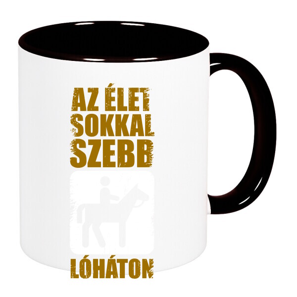 Színes fülű és belsejű bögre