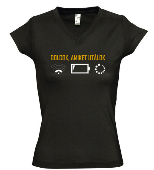 Női V nyakú póló