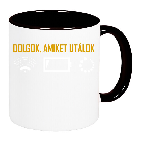 Színes fülű és belsejű bögre