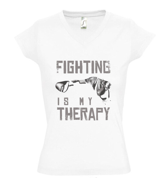 Női V nyakú póló