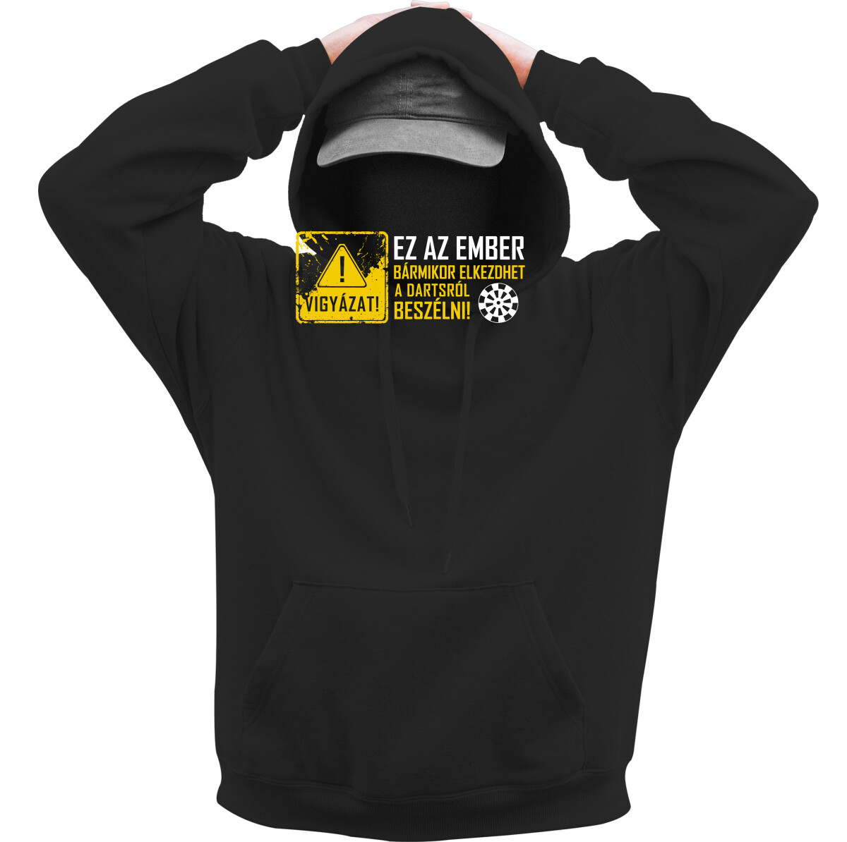 Kapucnis belebújós pulóver